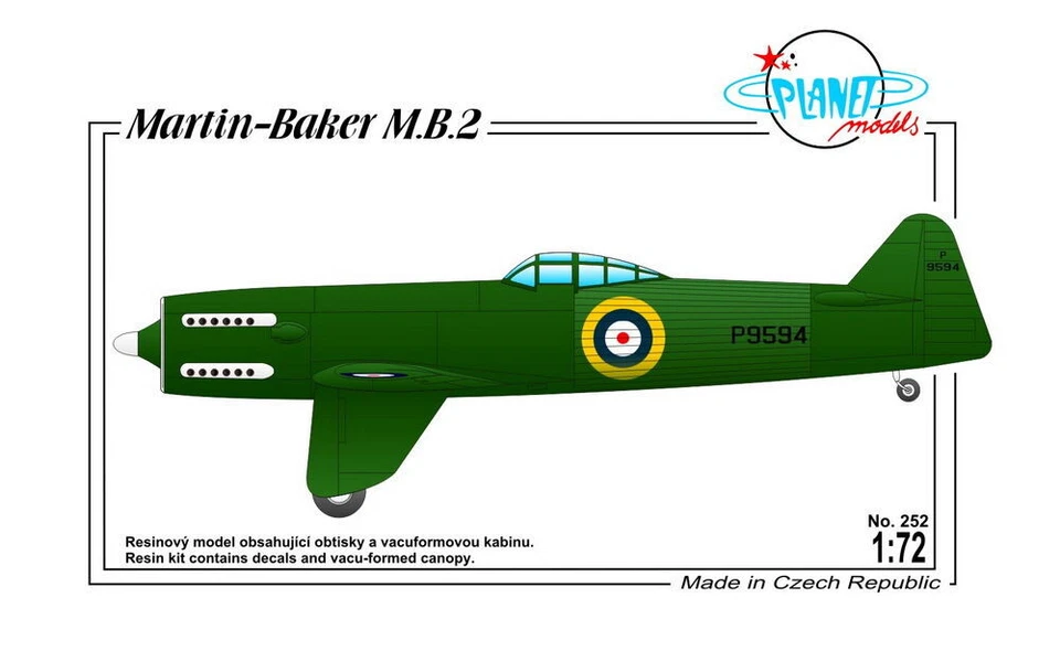 Planet Models 129-PLT252 - 1/72 Martin-Baker MB-2 British Fighter Protot - Nuovo - Immagine 1 di 1