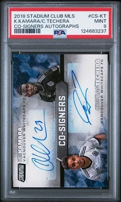 2018 Stadium Club MLS Co-Signers Kei Kamara Techera PSA 9 Vancouver Pop 1 - Image 1 of 2