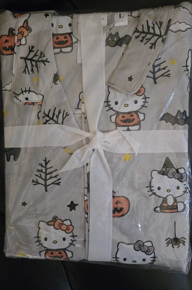 Pottery Barn Teen Hello Kitty Halloween Loose Fit Pajama LARGE Glow in Dark - Image 1 of 1