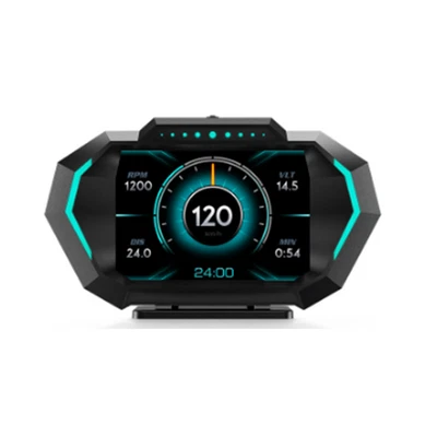 Car Head Up Speedometer OBD2 GPS Turbo RPM Alarm Temperature Digital Display - Image 1 of 4