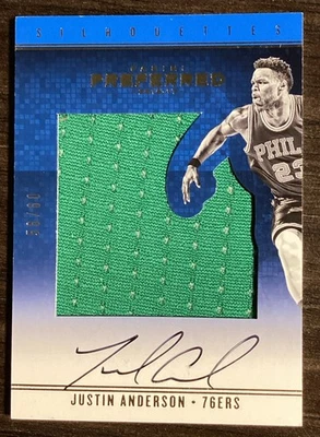 Panini Preferred Silhouettes 2016-17/60 Justin Anderson #68 parche automático! 76ers! Foto 1 de 2