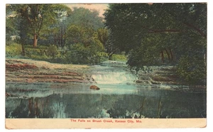 Kansas City Missouri - Brush Creek Falls Waterfall Postcard - Picture 1 of 2