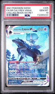 Shadow Rider Calyrex VMAX PSA 10 English Pokemon 205 Chilling Reign Alt Art 2021 - Picture 1 of 2