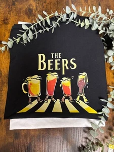THE BEERS Beatles Style Famous Walk Printed T Shirt Unisex Drinks Pictures Fun - Picture 1 of 7