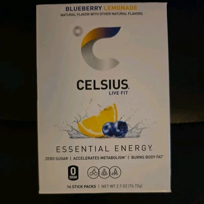 Celsius Live Fit Essential Energy BLUEBERRY LIMON 14 paquetes para llevar 10/2026 Foto 1 de 4