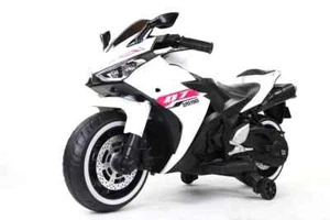 Moto Elettrica per Bambini 12V Moto Ruote LED, Musica, Ruote di Supporto, Bianco o Rosa - Foto 1 di 11