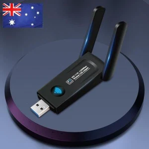 1200Mbps USB 3.0 WiFi Dongle Dual Antenna Wireless Transmitter Receiver for PC - Afbeelding 1 van 12