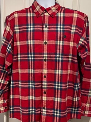 Bob Timberlake Red White Blue Plaid Cotton Flannel Shirt - Medium - Image 1 of 2