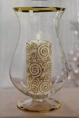 Hurricane Pillar Candle Bright Gold Set NEW Sealed SameDayHandling &Fast USPS - Image 1 of 4