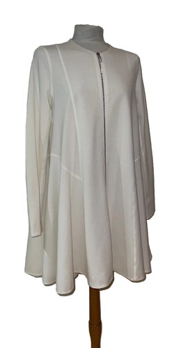 Giacca Christian Dior Swing 10 misto cotone panna seta foderata cappotto Parigi lusso