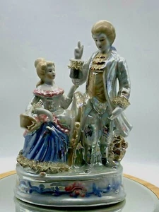 Antique Dresden Coburg Sitzendorf Lovers Couple Porcelain Lace Figurine - Picture 1 of 10