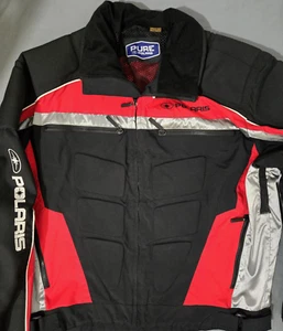 Polaris riding jacket mens Large vented mesh red black silver padded chest elbow - Bild 1 von 17