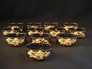 Oneida GOLDEN DAMASK ROSE Napkin Rings (Set of 12) - Picture 1 of 3
