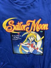 Sailor Moon "In the Name of the Moon" Anime T-Shirt Graphic Tee Blue Youth Med