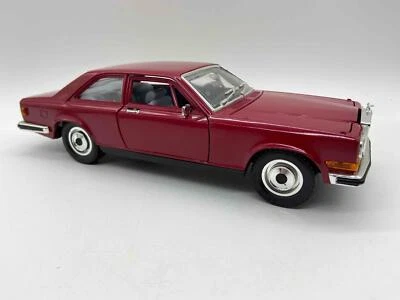 Burago 1/22 Scale Diecast Rolls Royce Camargue Red Color Grey Interior No box - Image 1 of 4