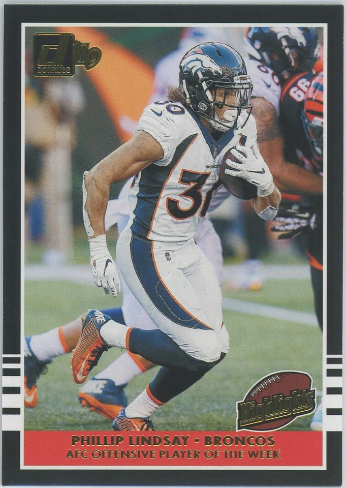 2019 Donruss Highlights #H-17 Phillip Lindsay Broncos - Image 1 of 1
