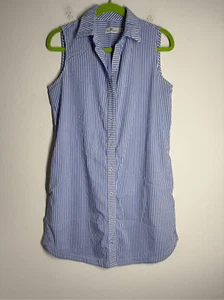 Vestido Camisa Vineyard Vines Margo Azul Blanco Seersucker Sin Mangas Abotonada Talla 8 - Imagen 1 de 11