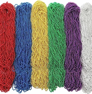 200 Pcs Mardi Gras Beads Necklaces Bulk 33 Inch 7 Mm Colorful Assorted round Mar - Picture 1 of 6