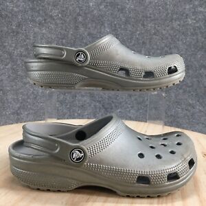Crocs Sandals Mens 5 Womens 7 Classic Metallic Slingback Clogs 205831 Silver