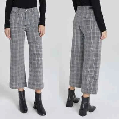 Pantalón Corto ADRIANO GOLDSCHMIED The Etta Cintura Alta Talla 28 AG Negro Blanco Nuevo con Etiquetas Foto 1 de 4