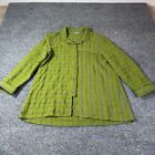 Habitat Shirt Womens Extra Small Green Button Down Emboidered Blouse XS