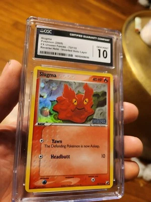 (POP 13) CGC 10 GEM MINT Slugma EX Unseen Forces 73/115 Holo Inverted Stamped - Image 1 of 4