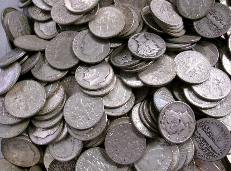 100 Pre 1965 90% Silver Junk Silver Dimes - $10 Face Value of Silver Coins - Image 1 of 1