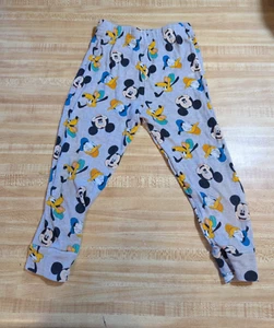 Disney Boy 4T 100 Percent Cotton Gray Elastic Waist Mickey Mouse Pajama Pants - Picture 1 of 1
