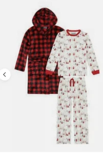 Eddie Bauer Kids 3-PC Sleep Set 1 Robe,1 Pajama Top,1 Pajama Bottom(RED S)NWT - Picture 1 of 5