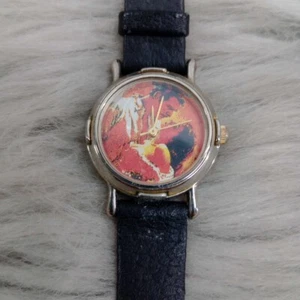 Reloj de pulsera vintage Lo que el viento se llevó beso Rhett escarlata correa negra - Imagen 1 de 11