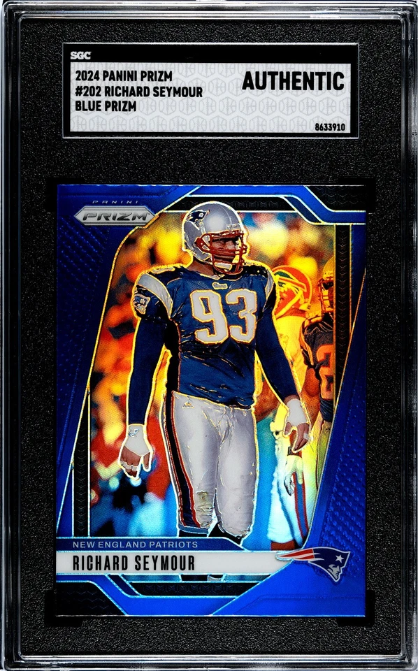 2024 Panini Prizm Richard Seymour Blue Prizm SSP SGC AUTH - Image 1 of 2