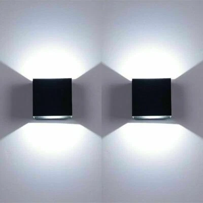 XUNATA Modern LED Wall Lights Up Down Cube Sconce Fixture Lighting Outdoor Lamp 6000k