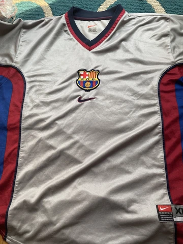 SHIRT BARCELONA SPAIN 1999/2000 AWAY FOOTBALL SHIRT JERSEY NIKE  SIZE XL Rare Cover