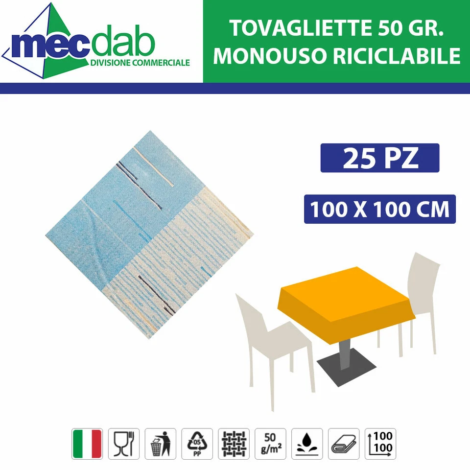Tovaglie Coprimacchia 25 Qtà Tessuto Non Tessuto Miro Turchese Per Tavoli - Immagine 1 di 1