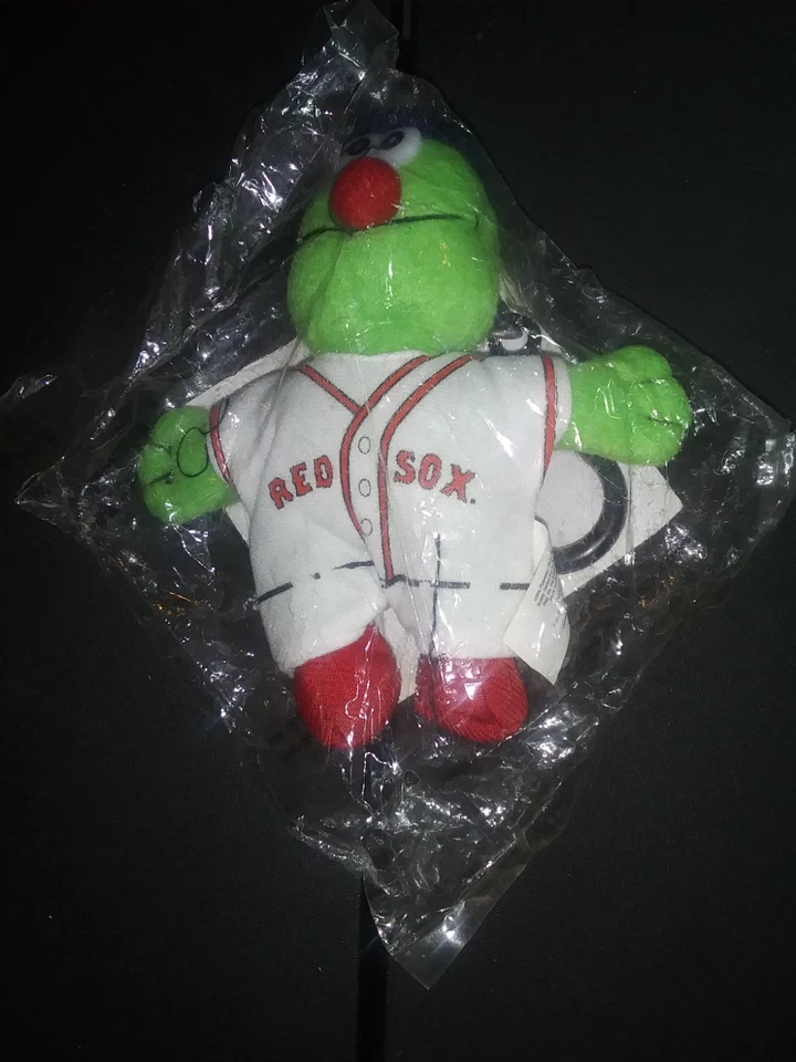 Vintage Boston Red Sox Plush Keychain. 2000 Papa Ginos Wally the Green Monster - Image 1 of 4