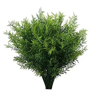 Artificial Plants Flowers Grass Shrubs 8 Pack No Fade Faux Plastic 4#green - Picture 1 of 8