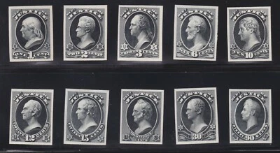 US O25-O34TC4d 1c-90c Justice Dept Atlanta Trial Color Proof Black XF SCV $459 - Image 1 of 2