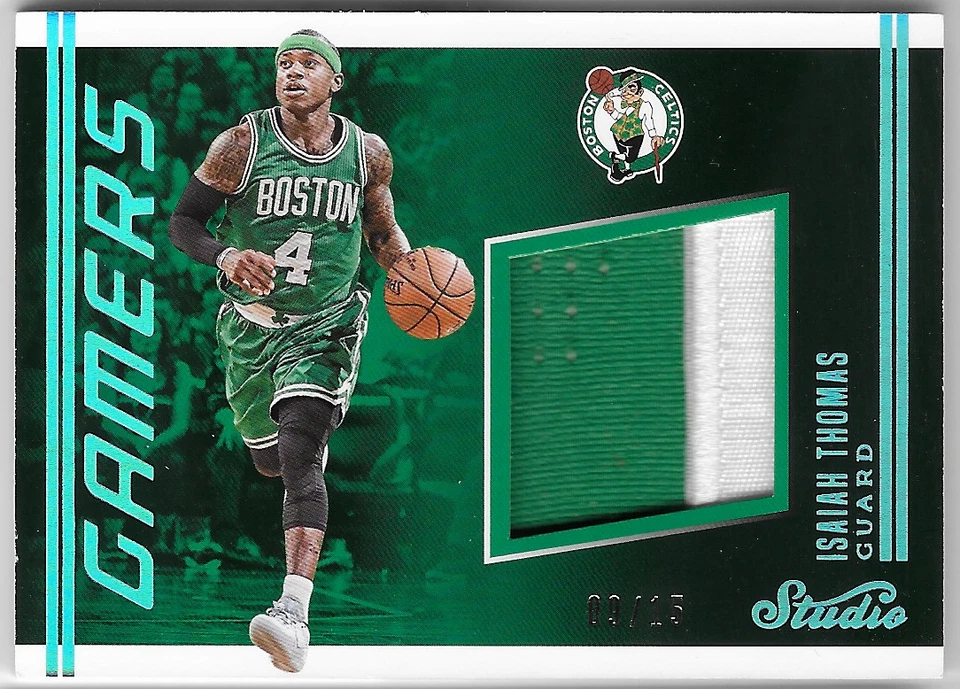 ISAIAH THOMAS 2016 PANINI STUDIO GAME-WORN CELTICS PATCHC ARD #9/15! - Image 1 of 1