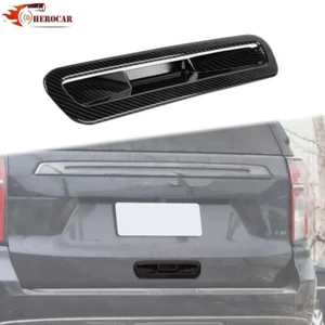 Carbon Fiber Grain Tailgate Handle Rear Door Trim For Chevy Suburban Tahoe 2021+ - Picture 1 of 18
