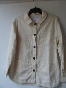 NWT Old Navy Oversized Ecru-Wash Jean Chore Jacket for Girls, Size 14-16 - Picture 1 of 19