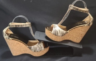 💙Mejor precio💙 Sandalias para mujer Jimmy Choo beige marrón oscuro dorado cuero corcho 40💙 Foto 1 de 4