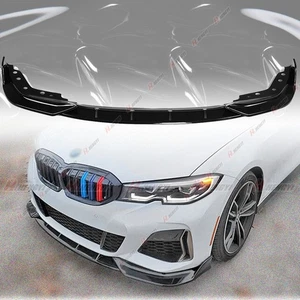 Se adapta a BMW G20 Serie 3 330i M Sport M340i 19-22 3 piezas negro brillante parachoques delantero labio - Imagen 1 de 9