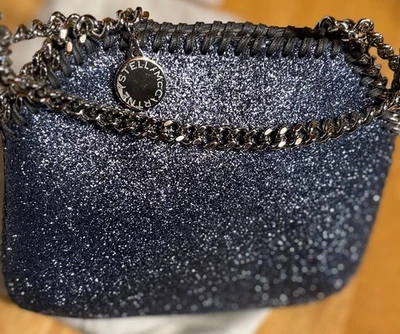 Beautiful Stella McCartney Blue Shimmer Bag with Silver Chain. Never Used. NWT - Image 1 of 4