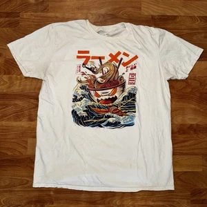 Threadless The Great Ramen Noodles Art Funny White T-Shirt (Men Size L Large) - Picture 1 of 11