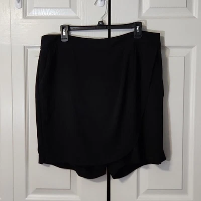 Pantalones Cortos/Skort Para Mujer Liz Claiborne Negros Talla 16T Bolsillos Elastizados Envoltura Academia Foto 1 de 4