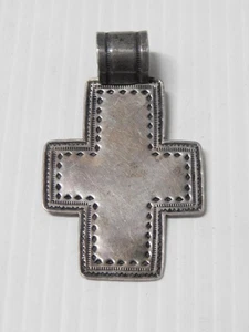 LARGE SHOWY VINTAGE NAVAJO / PUEBLO INDIAN STERLING SILVER CROSS  - FABULOUS ! - Picture 1 of 4
