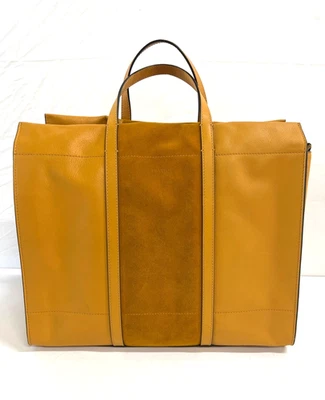 Bolso de Mano FOSSIL Dorado-Amarillo Cuero Liso y Gamuza 5x15x13" Foto 1 de 4