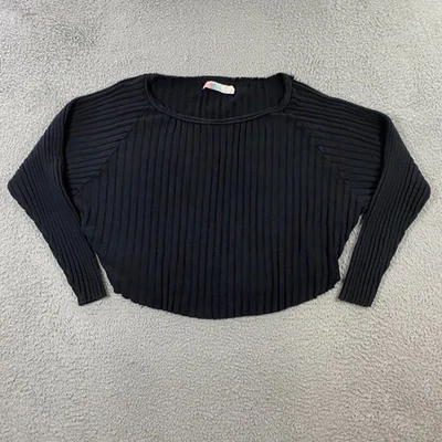 FP Beach Free People свитер женщин средний укороченный ребристый вязаный большого размера прикрытие - Изображение 1 из 4