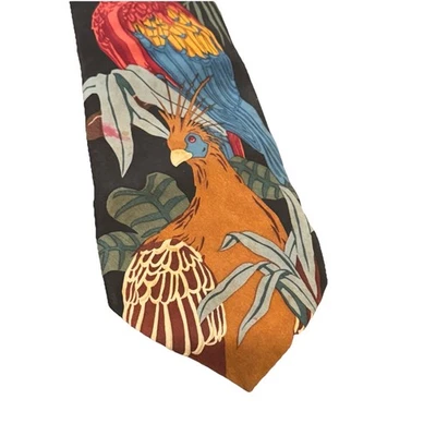 Corbata de seda WWF World Wildlife Fund aves tropicales diseño 56" No. 179 Foto 1 de 4