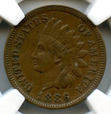 1886 Type 1 Indian Cent, NGC AU55BN - Image 1 of 3